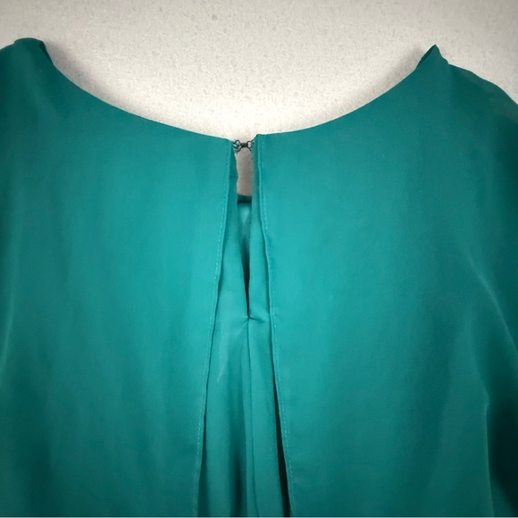 Danny & Nicole Dress Women's Size 6 Teal Midi Dress with Flowy Sleeves Pleated - Picture 8 of 11